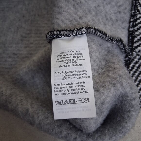 J. Crew Factory Women's M Black White Herringbone Funnelneck Pullover Sweater - Picture 5 of 11